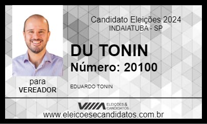 Candidato DU TONIN 2024 - INDAIATUBA - Eleições