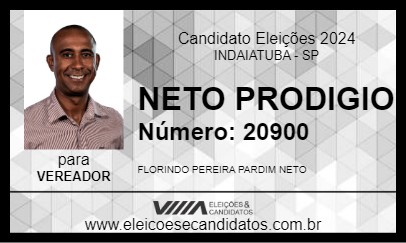 Candidato NETO PRODIGIO 2024 - INDAIATUBA - Eleições