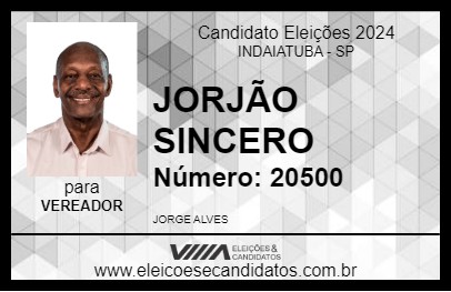 Candidato JORJÃO SINCERO 2024 - INDAIATUBA - Eleições