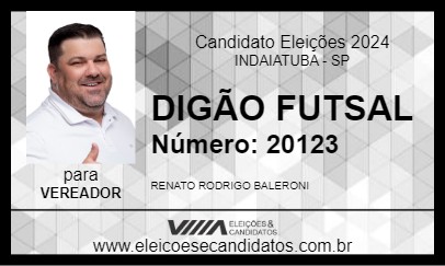 Candidato DIGÃO FUTSAL 2024 - INDAIATUBA - Eleições