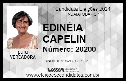 Candidato EDINÉIA CAPELIN 2024 - INDAIATUBA - Eleições