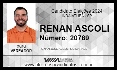 Candidato RENAN ASCOLI 2024 - INDAIATUBA - Eleições