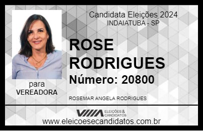 Candidato ROSE RODRIGUES 2024 - INDAIATUBA - Eleições