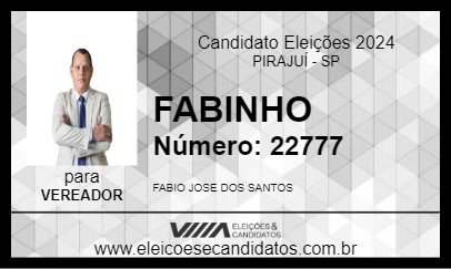 Candidato FABINHO 2024 - PIRAJUÍ - Eleições