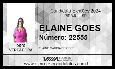 Candidato ELAINE GOES 2024 - PIRAJUÍ - Eleições