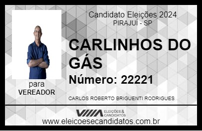 Candidato CARLINHOS DO GÁS 2024 - PIRAJUÍ - Eleições