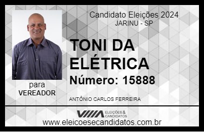 Candidato TONI DA ELÉTRICA 2024 - JARINU - Eleições