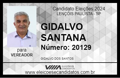 Candidato GIDALVO SANTANA 2024 - LENÇÓIS PAULISTA - Eleições