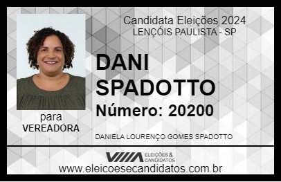 Candidato DANI SPADOTTO 2024 - LENÇÓIS PAULISTA - Eleições