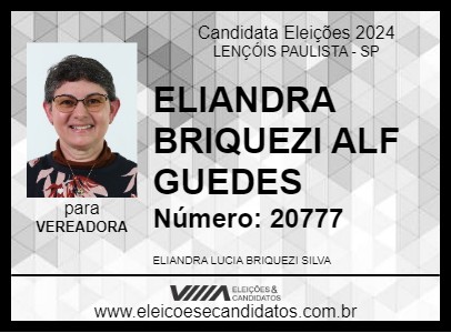 Candidato ELIANDRA BRIQUEZI ALF GUEDES 2024 - LENÇÓIS PAULISTA - Eleições