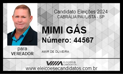 Candidato MIMI GÁS 2024 - CABRÁLIA PAULISTA - Eleições