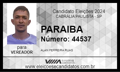 Candidato PARAIBA 2024 - CABRÁLIA PAULISTA - Eleições