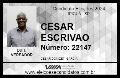 Candidato CESAR ESCRIVAO 2024 - IPIGUÁ - Eleições