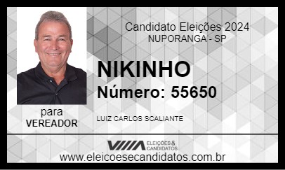 Candidato NIKINHO 2024 - NUPORANGA - Eleições