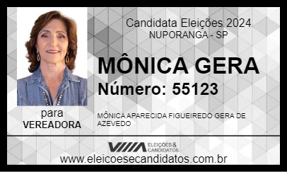 Candidato MÔNICA GERA 2024 - NUPORANGA - Eleições