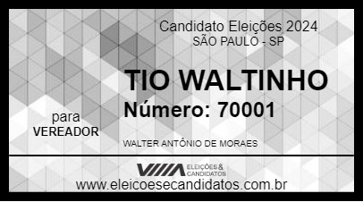 Candidato TIO WALTINHO  2024 - SÃO PAULO - Eleições