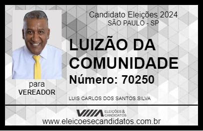 Candidato LUIZÃO DA COMUNIDADE 2024 - SÃO PAULO - Eleições