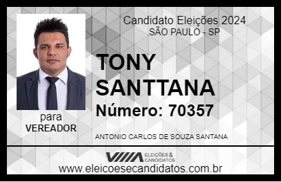 Candidato TONY SANTTANA 2024 - SÃO PAULO - Eleições