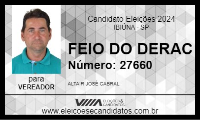 Candidato FEIO DO DERAC 2024 - IBIÚNA - Eleições