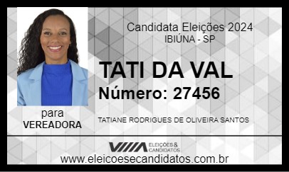 Candidato TATI DA VAL 2024 - IBIÚNA - Eleições