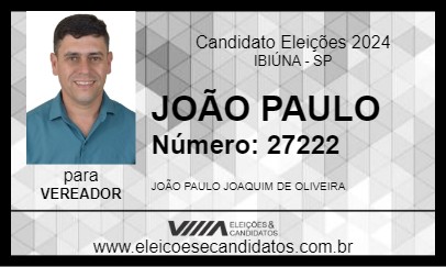 Candidato JOÃO PAULO 2024 - IBIÚNA - Eleições