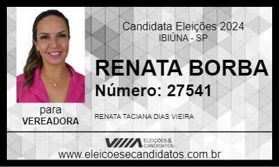 Candidato RENATA BORBA 2024 - IBIÚNA - Eleições