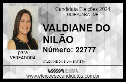 Candidato VALDIANE DO NILÃO 2024 - UBIRAJARA - Eleições