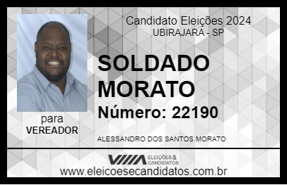 Candidato SOLDADO MORATO  2024 - UBIRAJARA - Eleições