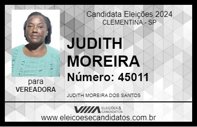 Candidato JUDITH MOREIRA 2024 - CLEMENTINA - Eleições