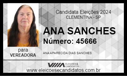 Candidato ANA SANCHES 2024 - CLEMENTINA - Eleições