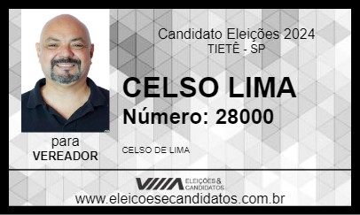 Candidato CELSO LIMA 2024 - TIETÊ - Eleições