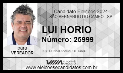 Candidato LUI HORIO 2024 - SÃO BERNARDO DO CAMPO - Eleições