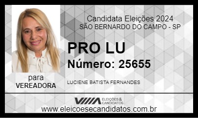 Candidato PRO LU 2024 - SÃO BERNARDO DO CAMPO - Eleições