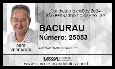 Candidato BACURAU 2024 - SÃO BERNARDO DO CAMPO - Eleições