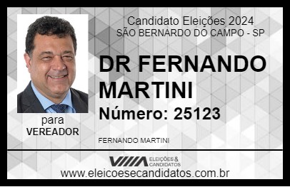 Candidato DR FERNANDO MARTINI 2024 - SÃO BERNARDO DO CAMPO - Eleições