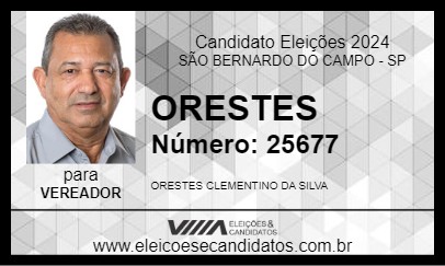 Candidato ORESTES 2024 - SÃO BERNARDO DO CAMPO - Eleições