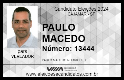 Candidato PAULO MACEDO 2024 - CAJAMAR - Eleições