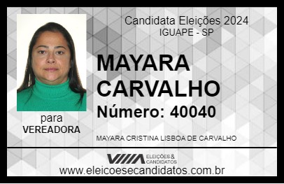 Candidato MAYARA CARVALHO 2024 - IGUAPE - Eleições