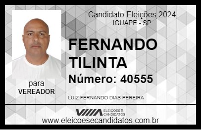 Candidato FERNANDO TILINTA 2024 - IGUAPE - Eleições