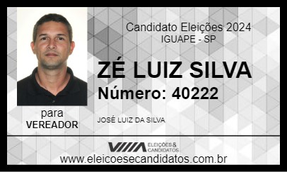 Candidato ZÉ LUIZ SILVA 2024 - IGUAPE - Eleições