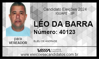 Candidato LÉO DA BARRA 2024 - IGUAPE - Eleições