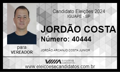 Candidato JORDÃO COSTA 2024 - IGUAPE - Eleições