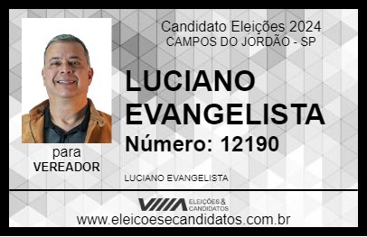 Candidato LUCIANO EVANGELISTA 2024 - CAMPOS DO JORDÃO - Eleições