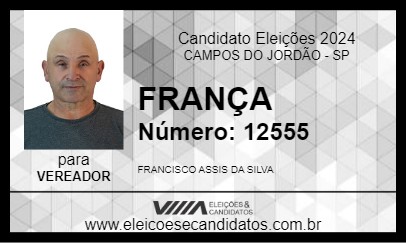 Candidato FRANÇA 2024 - CAMPOS DO JORDÃO - Eleições