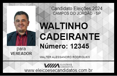 Candidato WALTINHO CADEIRANTE 2024 - CAMPOS DO JORDÃO - Eleições