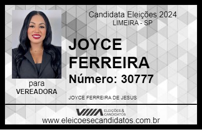 Candidato JOYCE FERREIRA 2024 - LIMEIRA - Eleições