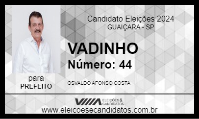 Candidato VADINHO 2024 - GUAIÇARA - Eleições