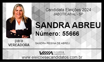 Candidato SANDRA ABREU 2024 - JABOTICABAL - Eleições