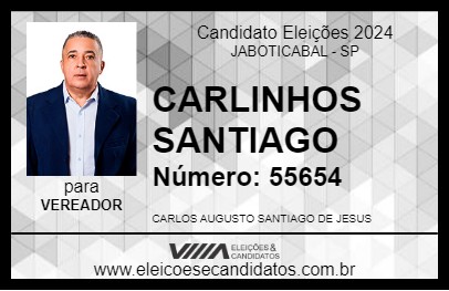 Candidato CARLINHOS SANTIAGO 2024 - JABOTICABAL - Eleições