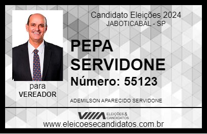 Candidato PEPA SERVIDONE 2024 - JABOTICABAL - Eleições